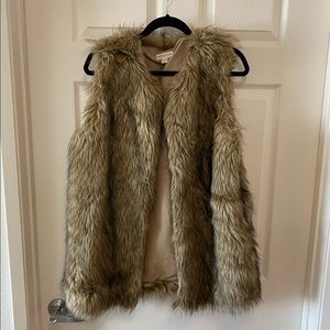 Brown faux fur vest